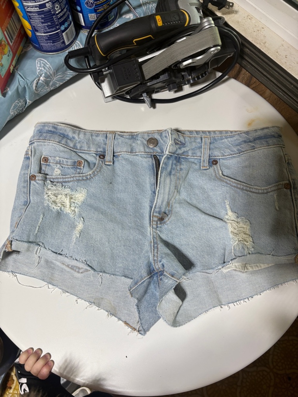 Aeropostale Light Blue Distressed Denim Cutoff Shorts